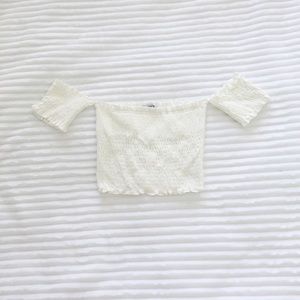 Fashion Nova Off the Shoulder ribbed crop top